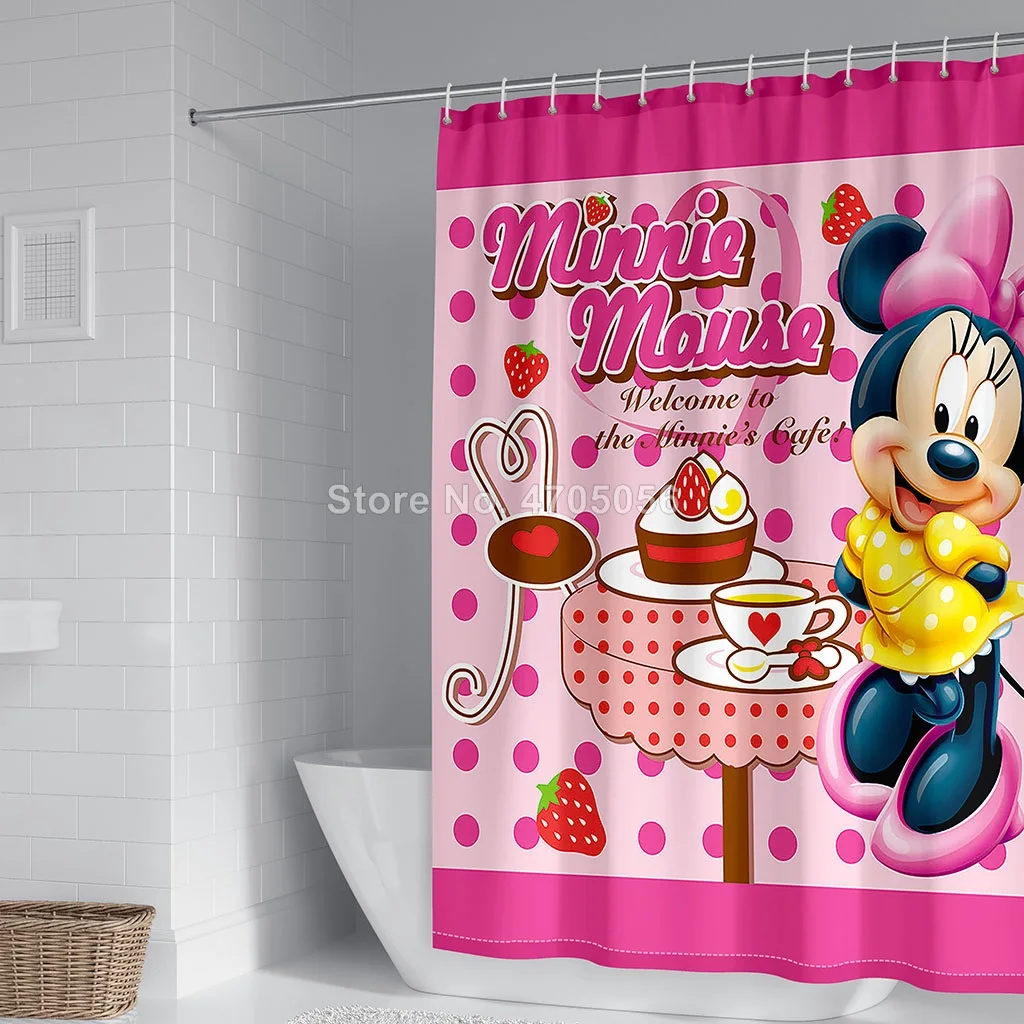 The New Disney Mickey Minnie Mouse Shower Curtain Bathroom Waterproof
