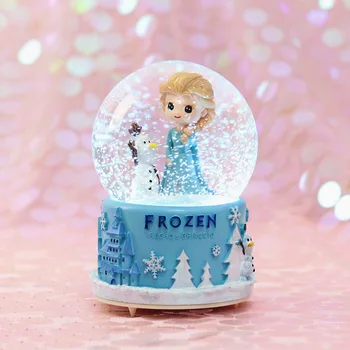

Frozen Elsa Crystal Ball Music Box Snow Ball with Automatic Snowflake Carousel Music Box Birthday Gift for Girlfriend Home Decor