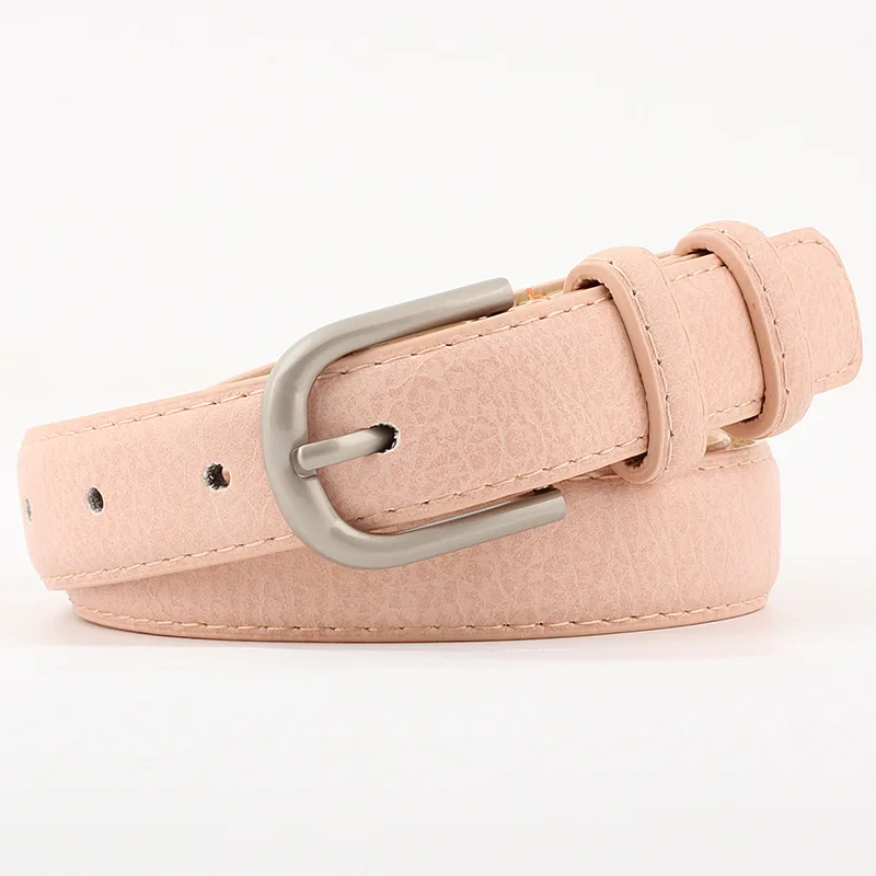 pink Ремень из искусственной кожи Горячие Модные женские ремни кожа металлическая пряжка пояс 103 см - Цвет: pink