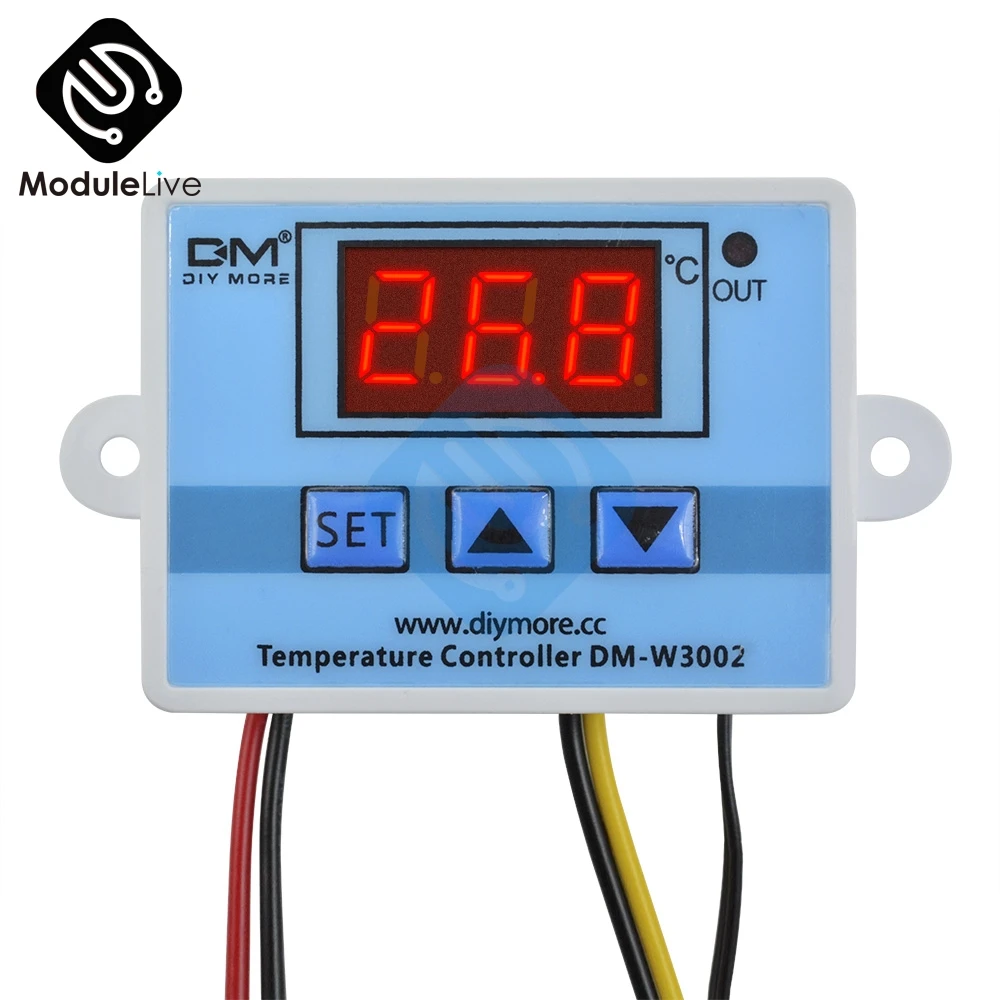 220V W3002 12 В 24 в 110 В 220 В светодиодный цифровой регулятор температуры термос терморегулятор датчик измеритель нагрева охлаждения+ 1 м 10 к 3950 провод - Цвет: 220V