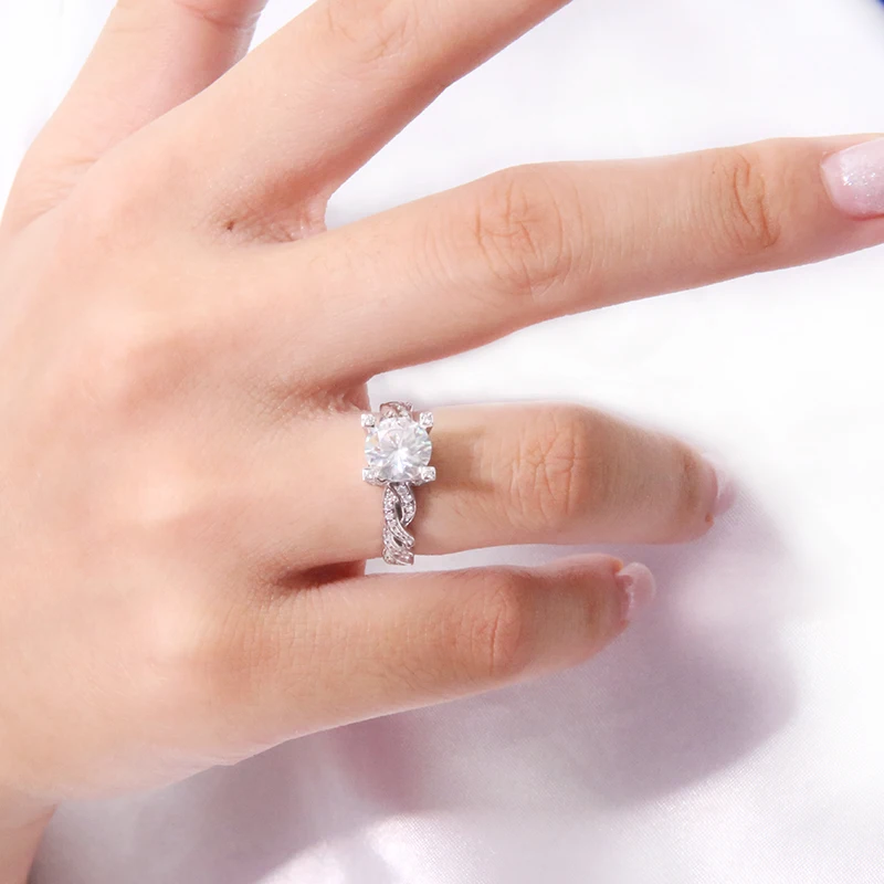 AEAW витое классическое 2.0CT 8 мм муассанит обручальное кольцо Женское Обручальное