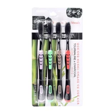 4 шт. резинка для путешествий для взрослых, бамбуковый уголь, Экологически чистая, для чистки рта, эргономика, для дома, уход за полостью рта, нескользящая, супер тонкая