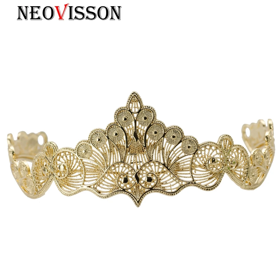 Женские свадебные тиары золотистого цвета украшения для волос в виде волнистой