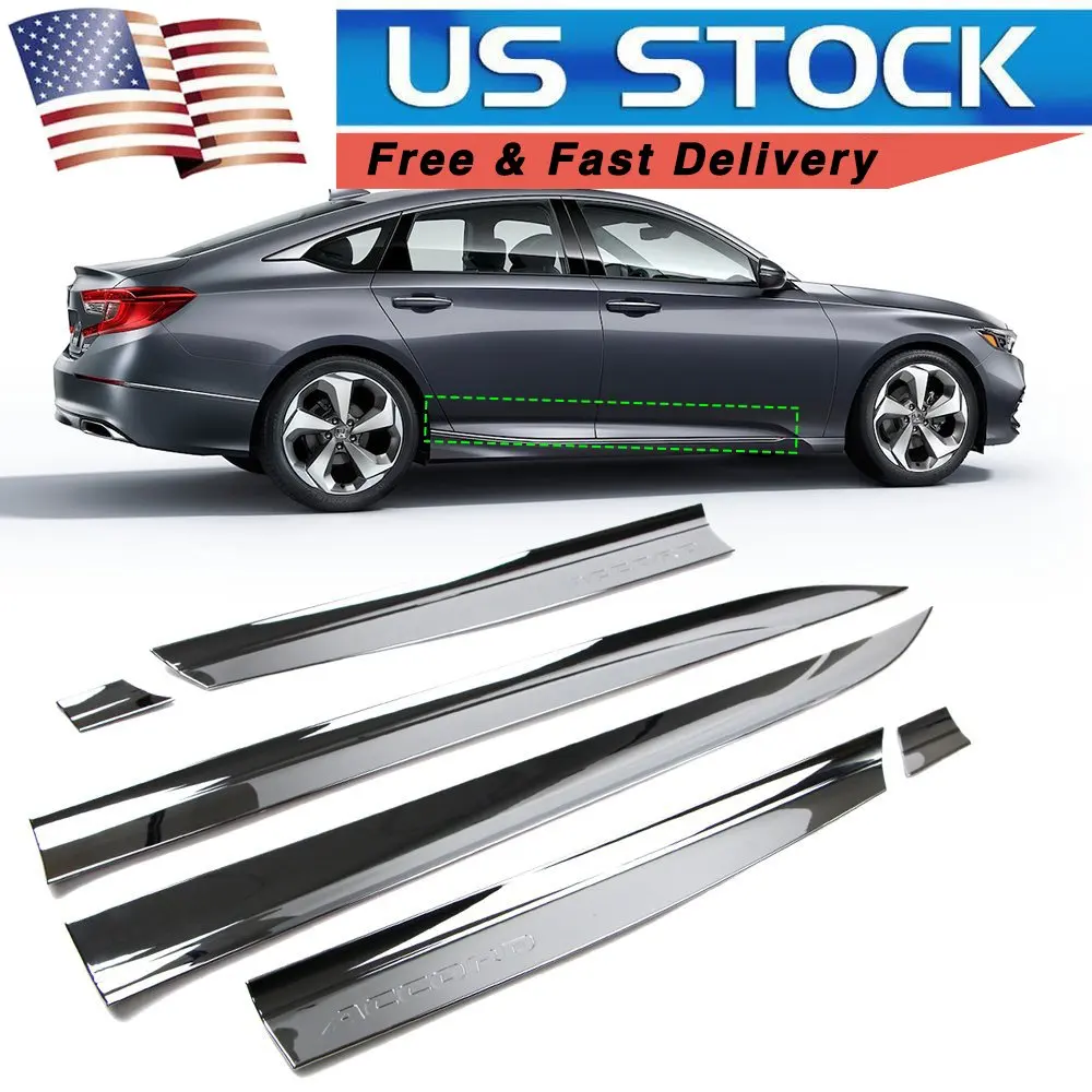 

For Honda Accord 2018 2019 Car Body ABS Chrome Door Side Cover Molding Trim Strip Exterior Guard 6Pcs