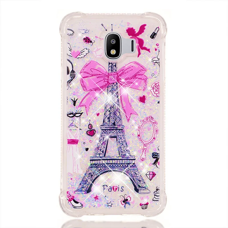 Mirror Tower Блестящие жидкие зыбучие пески Чехлы для samsung Galaxy J4 J6 J3 J7 J2 Pro J4+ J6 Premium J400F J120 J510 J710 задняя крышка - Цвет: Mirror Tower