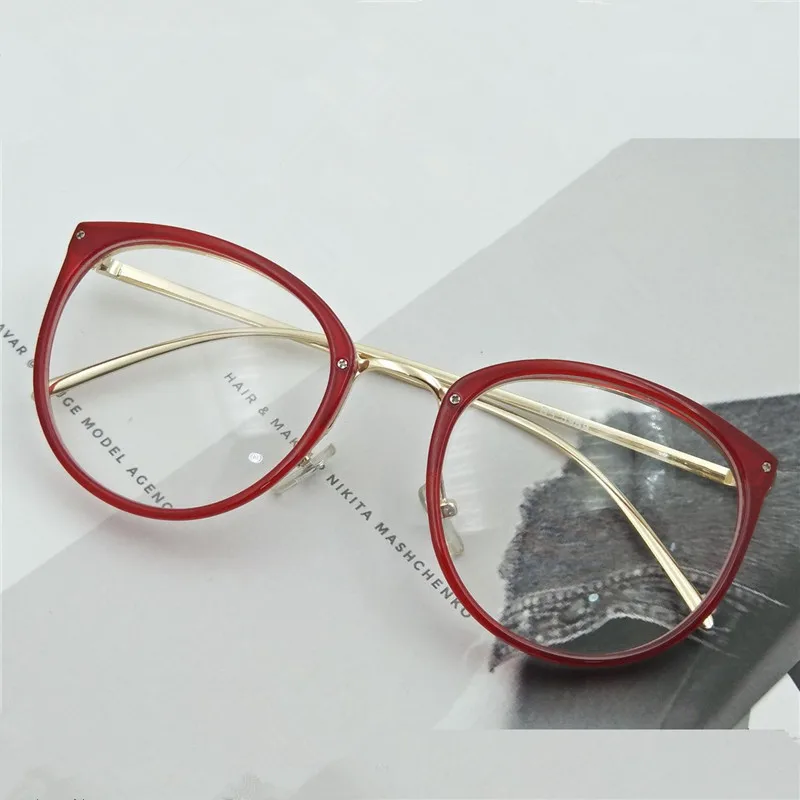 NYWOOH очки кошачий глаз, женские прозрачные оправы для очков, винтажные прозрачные линзы, оптические металлические очки для близорукости