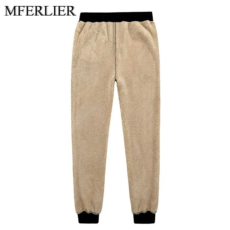 

Plus size fleece men pants warm 5XL 6XL 7XL Autumn winter weight 125kg pants men 3 colors