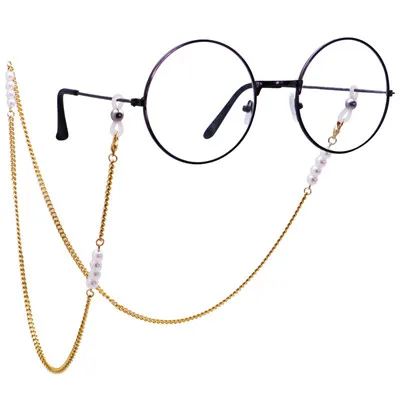 LuReenEyeglass цепи для женщин бисерные очки для чтения простой держатель Lanyards очки для вечерние аксессуары для подарка - Цвет: gold