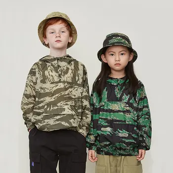 

Ouyang&Ivan2019 Sun-protective Clothing Autumn Spring New Brand Military Wind Camouflage Hooded Boy Coat Kid Thin Sun-proof Tops