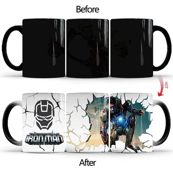 

Drop Shipping 1Pcs New 350ml The Hero Color Changing Mugs Coffee Milk Ceramic Cups Best Gift for Friends Students Children Kids
