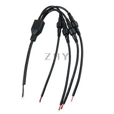 

LED Light 2 Pin 4 in 1 Waterproof Power Cable Black