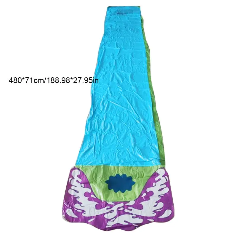 4.8x0.7m Lawn Water Slide Interactive Family Game Water Lawn Single Person Slide Toy Summer Gift Backyard Water for Play 6