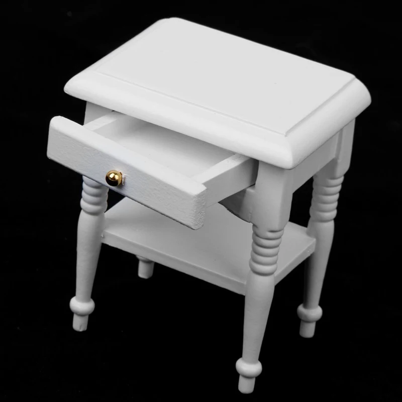 1/12 2x doll bed cabinet miniature models furniture home decoration white wood