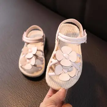 

Summer Girls Sandals Kids Shoes For Little Girls Children's Beach Shoes Floral Flower Sandals Sweet