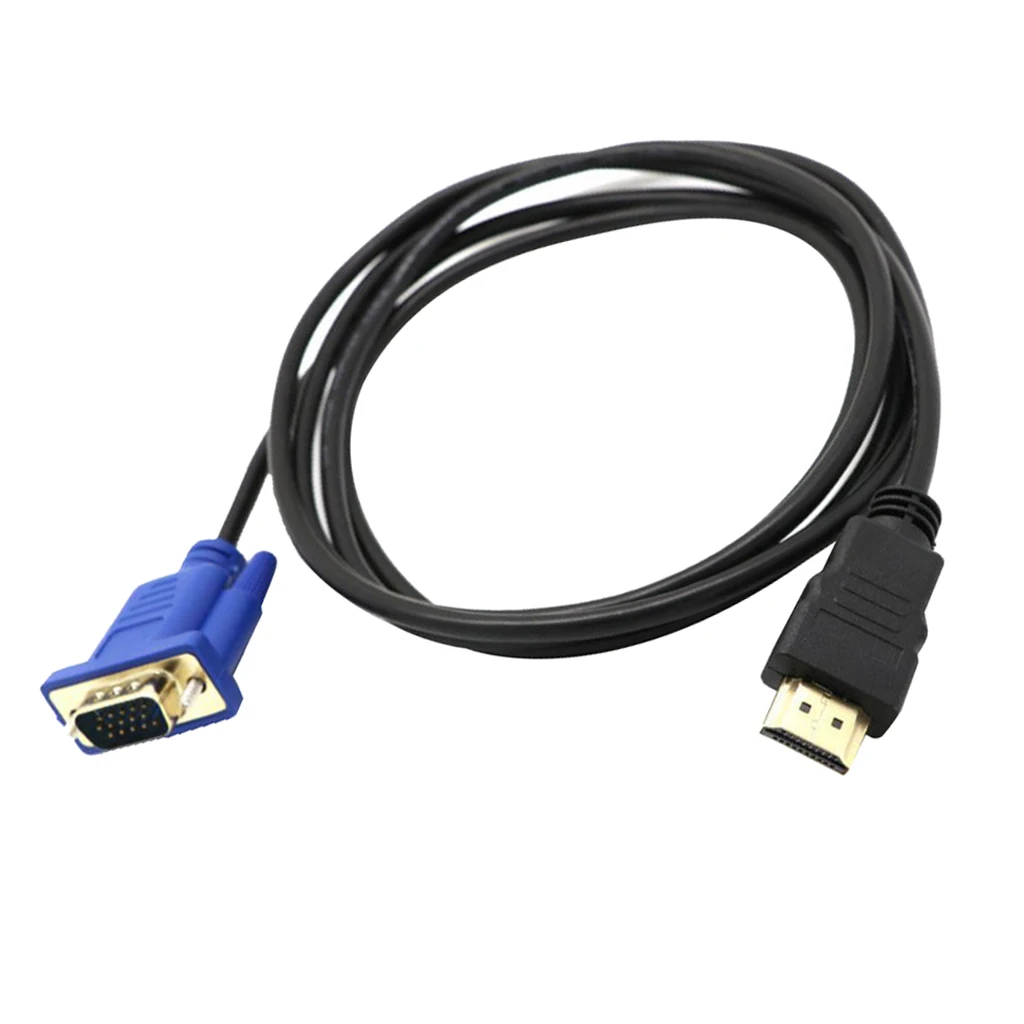HDTV HDMI Gold Male To VGA HD-15 Male 15 Pin Adapter Cable 3FT 1080P Vedio