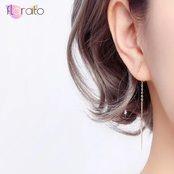 

Real 925 Sterling Silver Chain Tassel Stud Earrings Fashion Women Fine Jewelry Party Minimalist Cute Accessories Gift A30