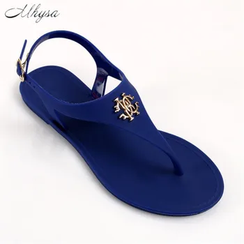 

Mhysa 2020 New Women Sandals Summer Fashion Peep Toe Jelly Flip Flops buckle Non-slip Flat Sandals Woman sandalia feminina
