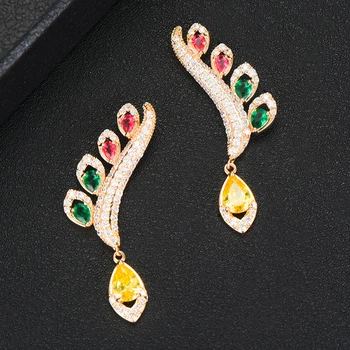 

Siscathy Trendy Women Bridal Earring Geometric Cubic Zircon Crystal CZ Drop Dangle Earring aretes de mujer modernos 2020