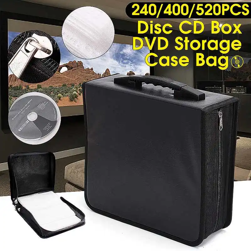 Cena Handheld 240 400 520 dyski CD DVD portfel worek do przechowywania przypadku albumu organizator Media produkty czarny PU skórzane dyski schowek
