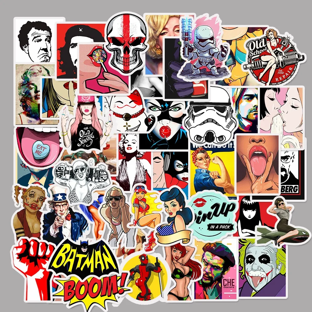 

50 Pcs Styling Pvc Waterproof Tease Vulgar Sexy beauty Girls Stickers For Laptop Motorcycle Skateboard Luggage Decal Toy Sticker