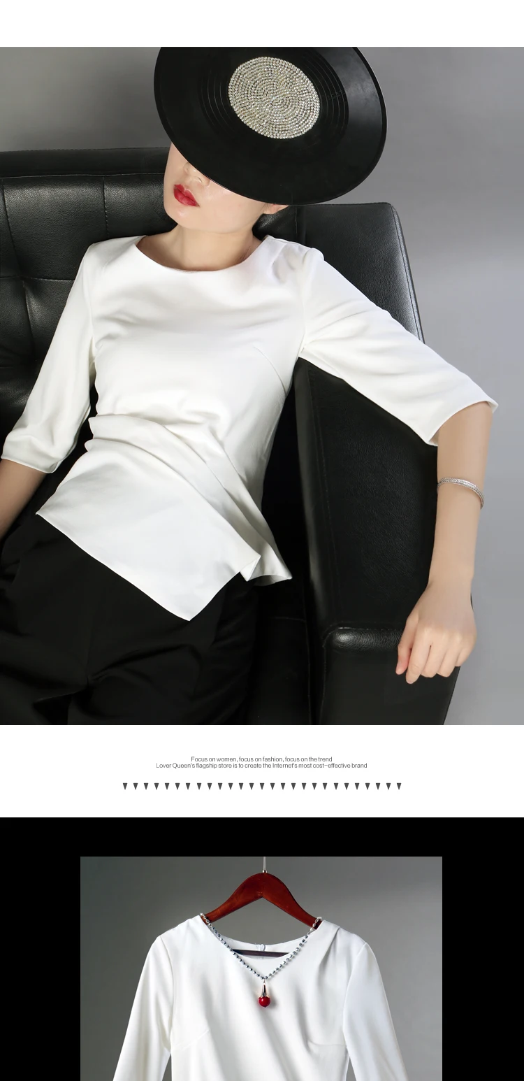 Модная новинка, модная шифоновая футболка с асимметричным Hemline для женщин, весенне-летние женские топы черного, белого и красного цвета, Vestido YG211