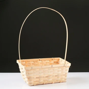 

Wicker basket, bamboo, natural color, rectangular, large