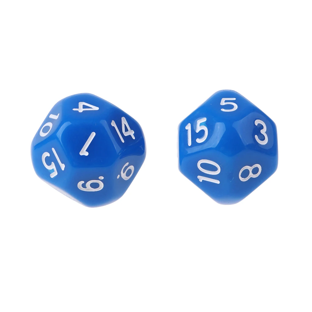 20pcs 16 Sided Dice D16 Acrylic Dices for Role Playing Game Supplies DND Board Game Blue & Red
