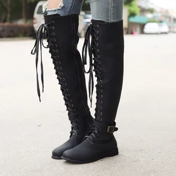 

Vogue Nice Women Boots Long Tube Knight Boots Autumn Winter Women Boots Ladies Retro Low-heeled Booties Shoes Jly25