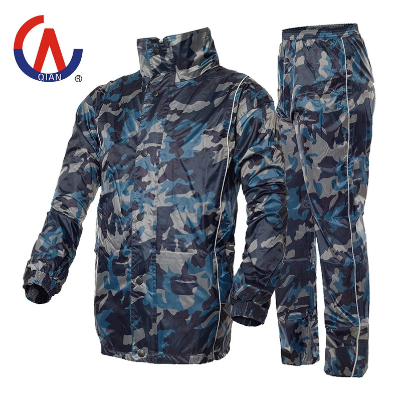 Motorcycle Adult Men's Rider Raincoat Motorbike Riding Waterproof Jakcets Suits Camouflage Rainproof Reflective Sets Suit