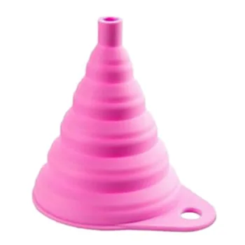 

Mini Silicone Gel Foldable Collapsible Style Funnel Hopper Kitchen Tool (pink)