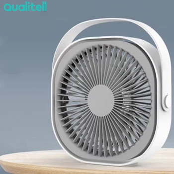 

Qualitell Portable Desktop Fan 360° Rotation Strong Wind Fan Rechargeable Air Circulation Mute Fan For Home Outdoor Summer Use