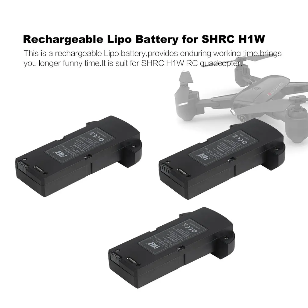 3,7 V 1700mAh аккумуляторная батарея Lipo для SHRC H1W RC Квадрокоптер Запасные Части RC Дрон литий-ионный аккумулятор черный