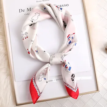 

2020 Spring and summer New style Fashion beach printing silk headscarf lady Sunscreen Square shawl women's quality silk scarves