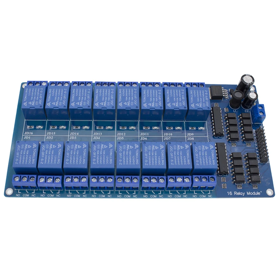 12 В 16 канальный релейный модуль Интерфейсная плата для PIC ARM DSP PLC с защитой для оптронной пары LM2596 мощность
