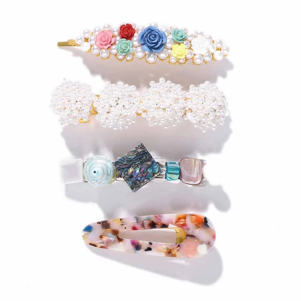 Best lady Trendy Hair Pins Sets For Women Wedding Korean Simulated Pearls Girls Party Bohemian Headwear Gifts Hair Accessories