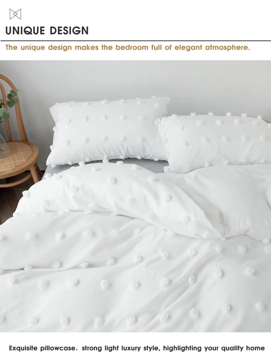 Bedding Sets Modern Minimalist Quilt Cover Solid Color Duvet Covers Pillowcase Plush Flower Double Bed(No sheets)