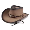 New Cowboy Hats Women Men Western Cowboy Cap For Dad Gentleman Lady Real Leather Sombrero Hombre Jazz Caps 1