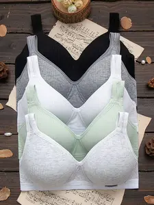 Нижнее белье из чистого хлопка для девочек, тонкий бюстгальтер без кольца