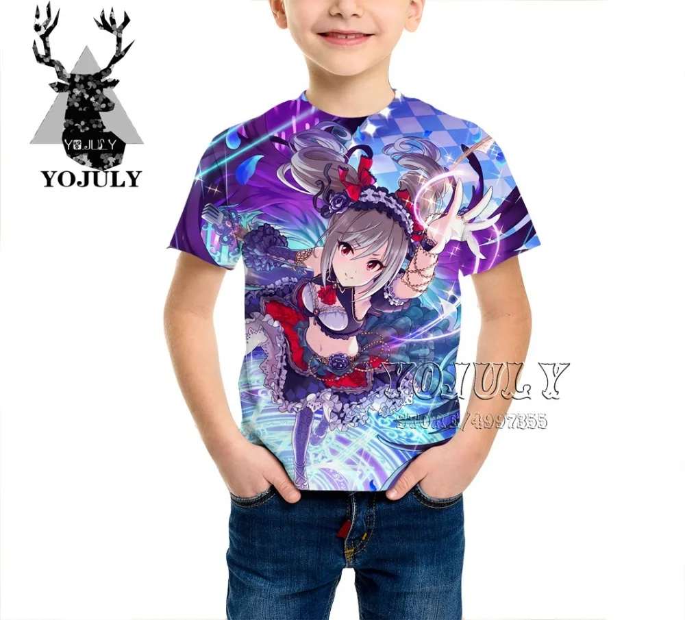 YOJULY/детская одежда Idol Master, Детская футболка с 3d принтом Золушки для девочек и мальчиков Лидер продаж, модные футболки A466