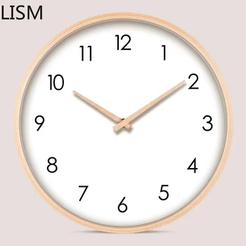 

Nordic Minimalist Light Luxury Wall Hanging Decoration Wooden Wall Clock White Background Hand-painted Wall Clock Reloj De Pared