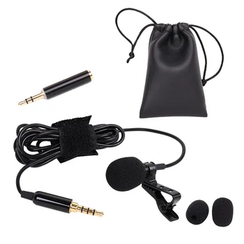 

Besegad Lavalier Lapel Condenser Microphone Omnidirectional Mic with PC Adapter for Recording Interview Video Conference