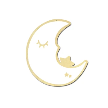 

Children Cartoon Decorative Mirror Bathroom Baby Room Wood Acrylic Mirror Frame Creative Home Art Wall Decorations Moon
