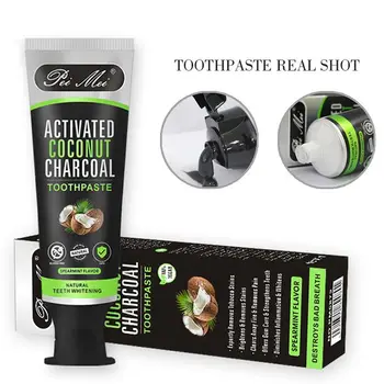 

New 100g Natural Bamboo Charcoal Activated Toothpaste With Coconut Whitening Cleanser Tooth Dental Tool Oral Hygiene Easy Safe