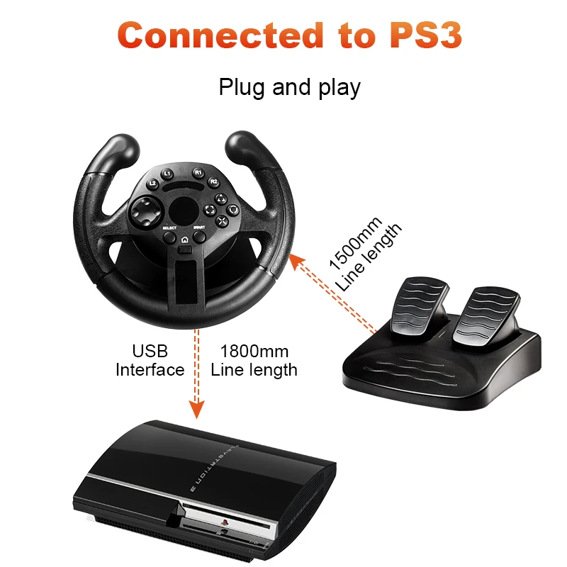 GTIPPOR гоночный руль для PS3 Игровой руль PC вибрационные джойстики пульт дистанционного управления колеса привод для ПК