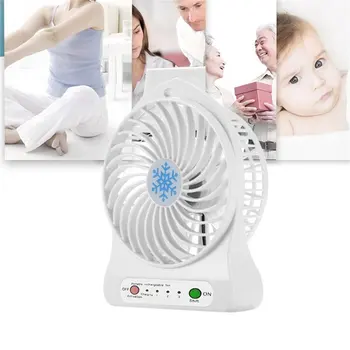 

Portable Mini LED Fan Air Cooler Battery Operated USB Charging Desktop 3 Mode Speed Regulation LED Lighting Function ICOCO