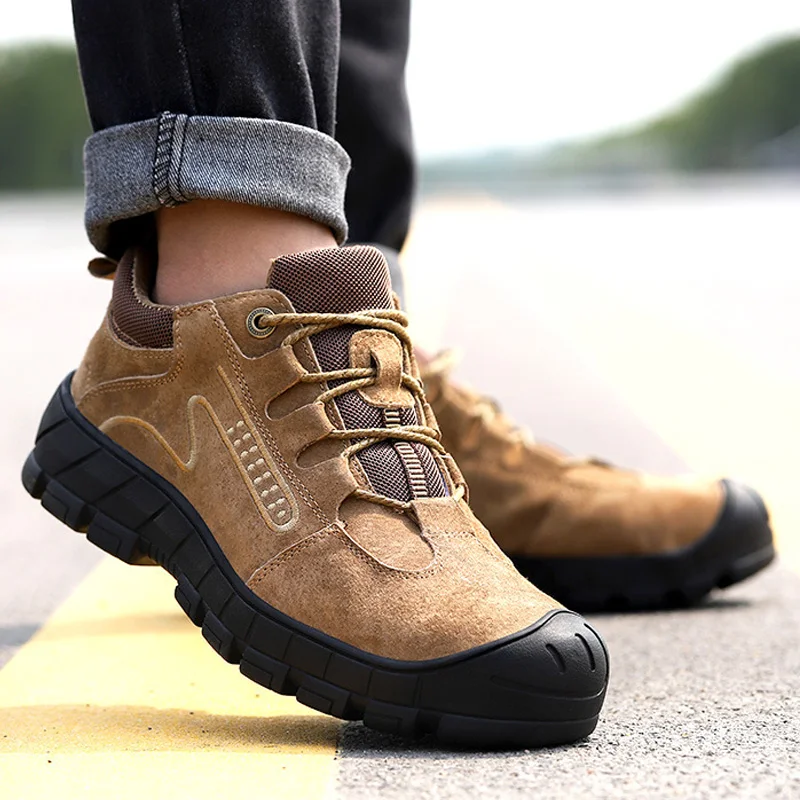 Zapatos de seguridad para hombres, calzado de trabajo, con punta de acero a prueba de pinchazos, zapatillas indestructibles, nuevos