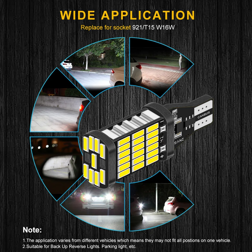 2 шт. T15 светодиодный Canbus Светодиодная Лампочка резервные фары заднего хода автомобиля для Toyota C-HR Corolla Rav4 Yaris Avensis Camry CHR Auris Hilux 921 W16W