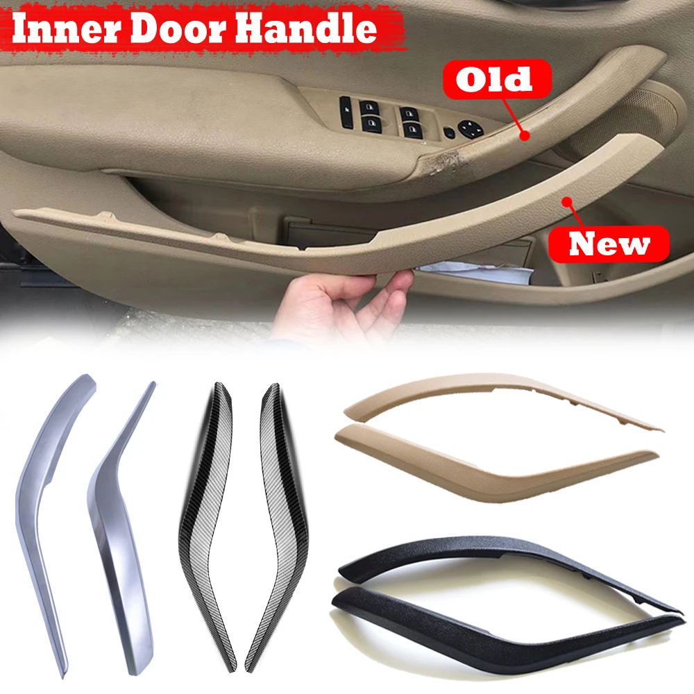 racing steering wheel 2pc Left Right Car Interior Door Handles For BMW X1 E84 10-16 Inner Doors Panel Handle Bar Pull Trim Cover Front Rear car steering