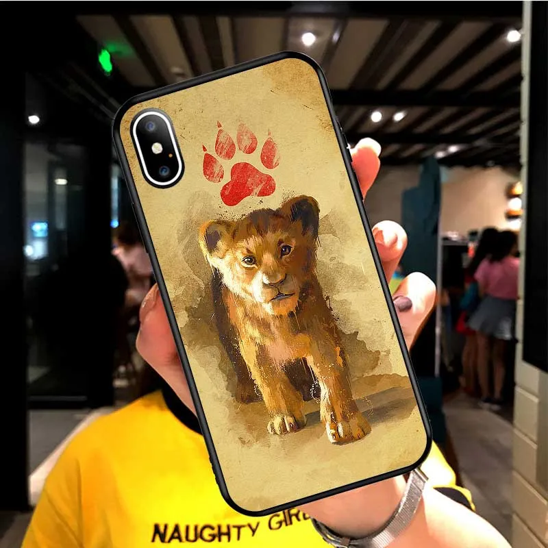 Король Лев nala Simba timon мягкий силиконовый черный чехол для телефона чехол для iPhone 5 5S SE 6 6s Plus 7 8 plus X Xs XR max Coque