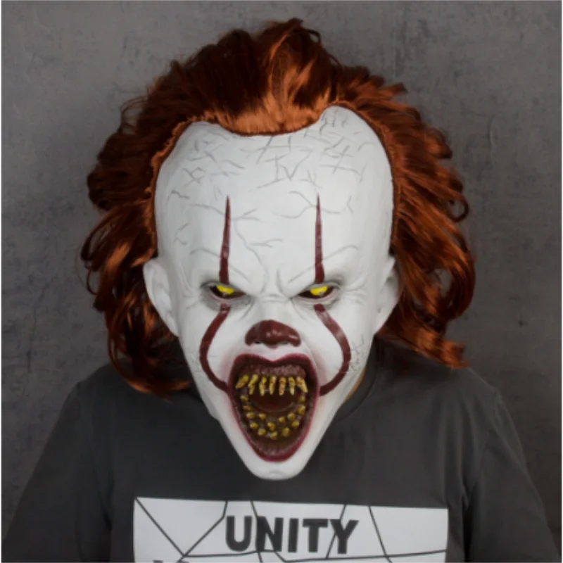 Маска клоуна Pennywise Стивен Кинг это латексная светодиодный маска Ужас Хэллоуин косплей реквизит